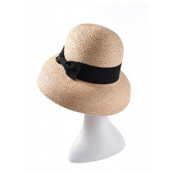  Black Bowknot Raffia Hat