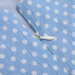 Sky Blue  Strap Polka Dot Swing Dress