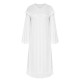 White  Solid Lantern Sleeve Nightgown