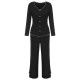 3PCS Black  Solid Pajamas