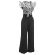 Black  Mesh Bow-knot Patchwork Jumpsuit