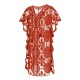 Red  Embroidery Hollow Wrap Cover-up