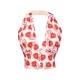 Red  Halter Strawberry Button Tops