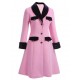 Pre-Sale Plus Size Pink  Velvet Patchwork Button Coat