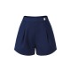 Navy Blue  Solid Button Shorts