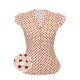  Red Polka Dot Fly Sleeve Blouse