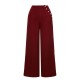 Red  Burgundy Button Wide leg Pants