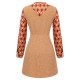 2PCS  Orange Blouse & Tweed Mini Dress