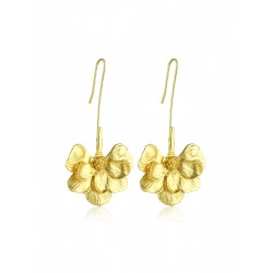 Long Floral Golden Temperament Earrings