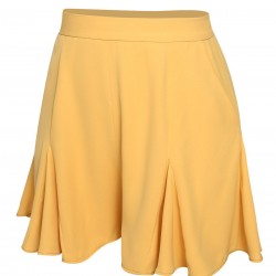 Yellow  Ruffled Pockets Shorts