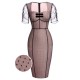 Pink  Polka Dot Mesh Pencil Dress