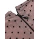 Pink  Polka Dot Mesh Pencil Dress