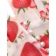 Red  Halter Strawberry Button Tops