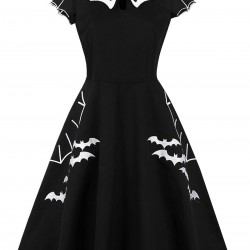 Plus Size Black  Bat Swing Dress