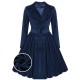 Pre-Sale Plus Size Navy Blue  Velvet Long Coat