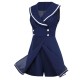 Navy Blue  Sailor Collar Romper