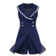 Navy Blue  Sailor Collar Romper