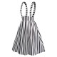 Black & White  Stripes Suspender Skirt