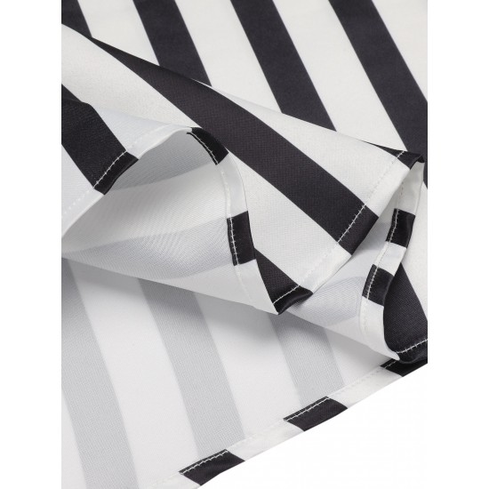 Black & White  Stripes Suspender Skirt