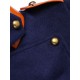 Navy Blue  Patchwork Button Coat