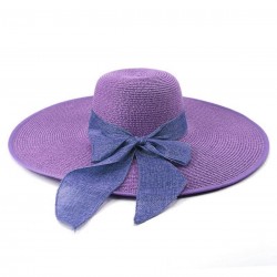 Ribbon Wide Brim Raffia Sun Hat