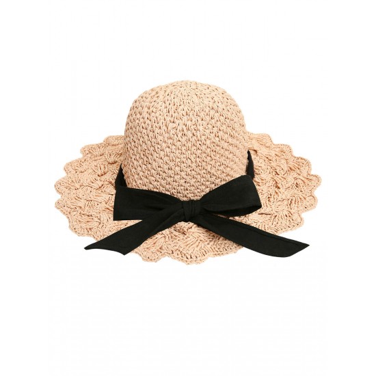 Handmade Ruffia Straw Ribbon Sun Hat