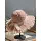 Beige Hand-made Lace Bow Sun Hat