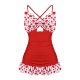  Polka Dot Bowknot Patchwork Swimsuit