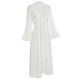 White  Solid V-neck Wrap Cover-up