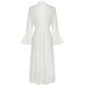 White  Solid V-neck Wrap Cover-up