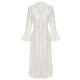 White  Solid V-neck Wrap Cover-up