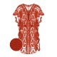 Red  Embroidery Hollow Wrap Cover-up