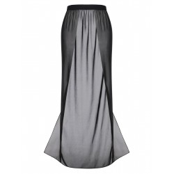 Black  Solid Long Skirt Cover-up