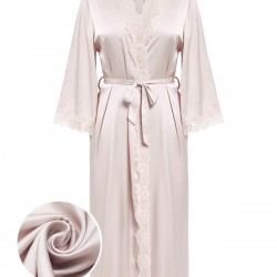 Light Pink  Lace-up Satin Sleepwear