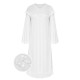 White  Solid Lantern Sleeve Nightgown