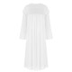 White  Solid Lantern Sleeve Nightgown