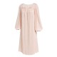 Pink  Puff Sleeves Knitted Nightgown